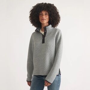 Marine Layer Gray Quilted Women's Turtleneck Sweater